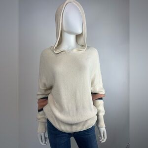 360 Sweater Italian Yarn Striped Cotton Knit Hoodie – Size‎ M